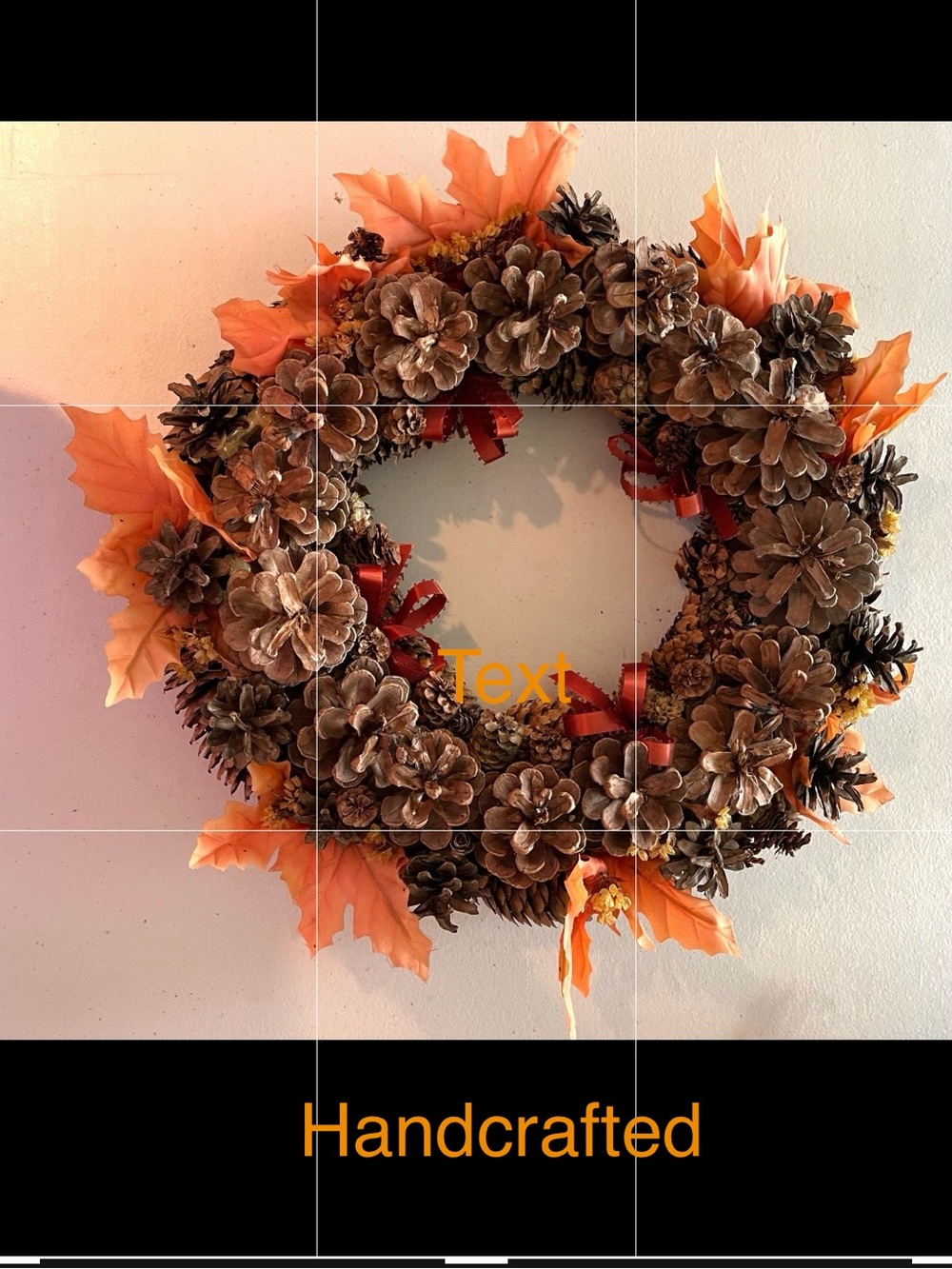 Handcrafted Fall Pinecone Wreath/ center piece, 14 inches